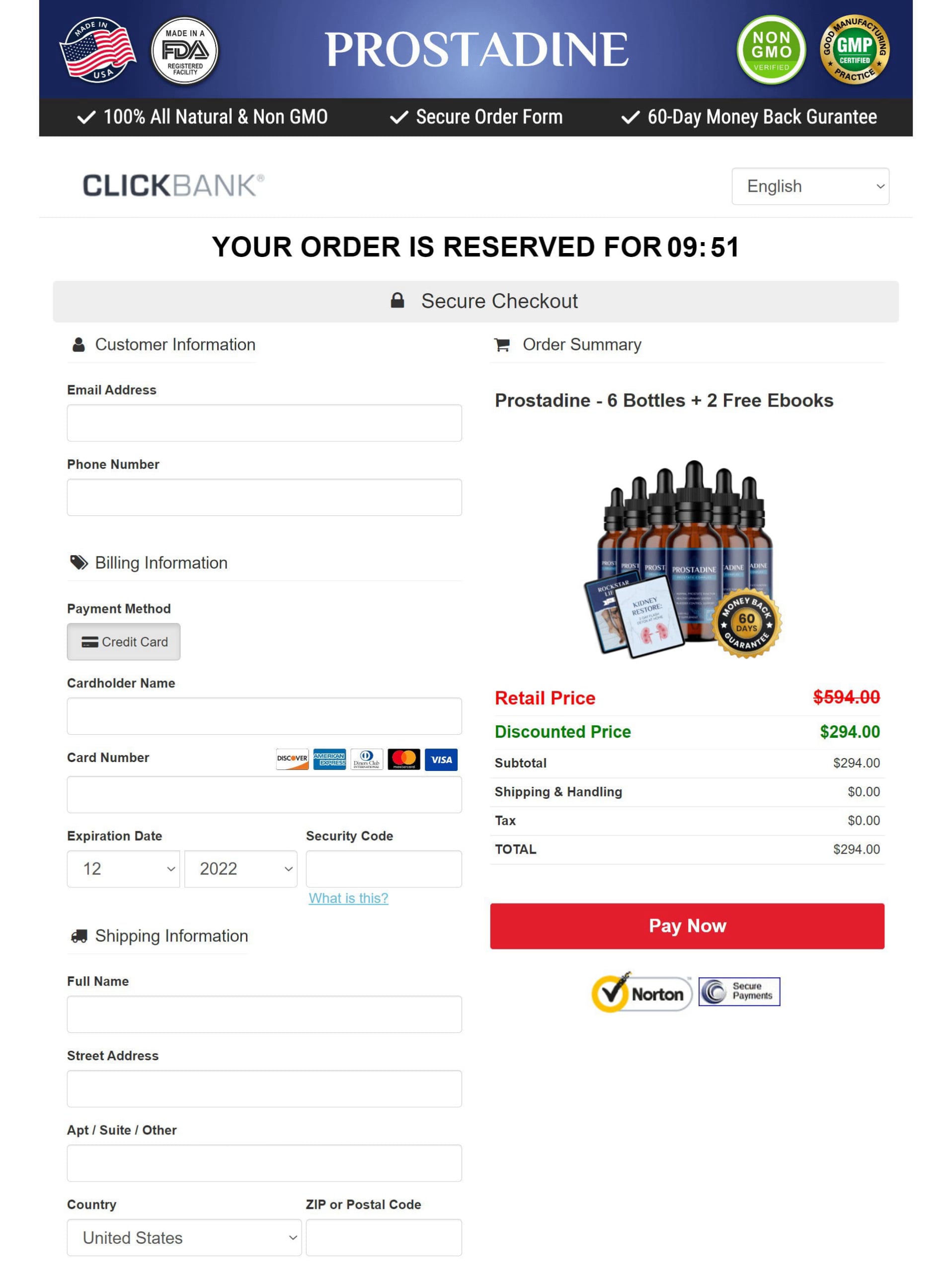 prostadine prostadine-secure-checkout-page